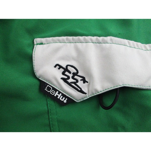 Da Hui Shorts Mens 36 Green Board Shorts Swim Trunks Drawstring Pocket Surf - Picture 3 of 10